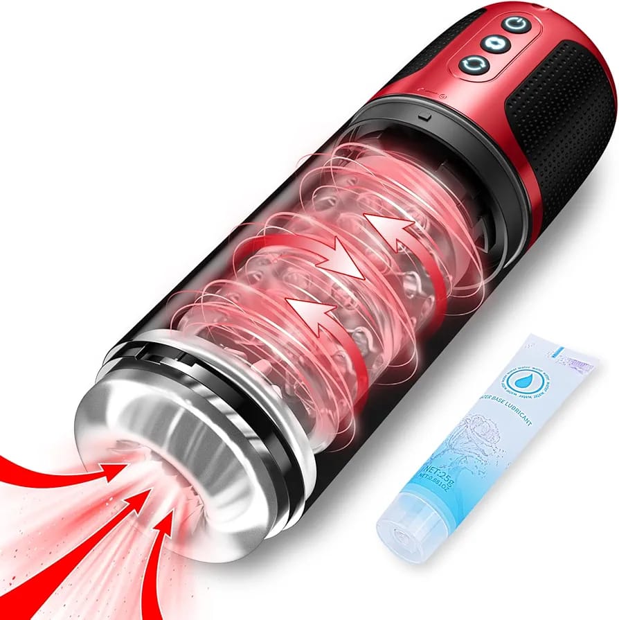 AquaPulse Rechargeable Sucking & Rotating Male Masturbator Cup - Waterproof