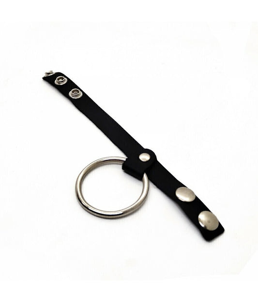 Pleather & Metal Adjustable Cock & Ball Ring