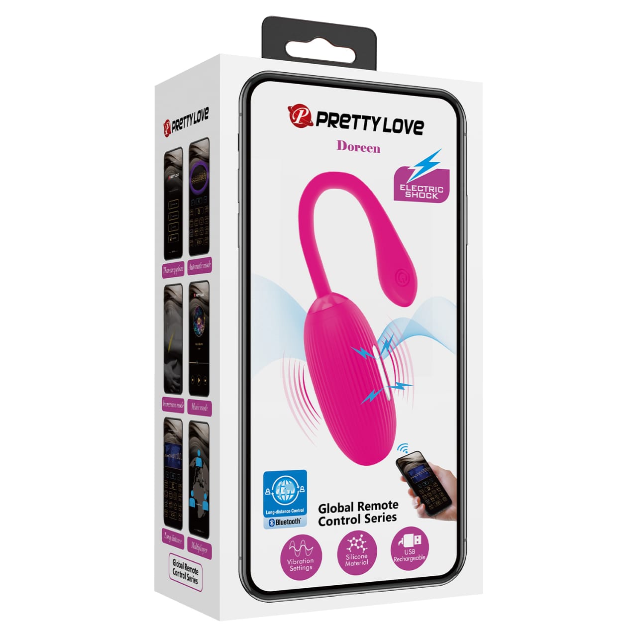 Pretty Love™ Doreen Cordless Rechargeable App Controlled Shock Therapy Remote Egg