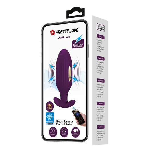 Pretty Love™ Jefferson Electric Shock Rechargeable App Controlled Butt Plug