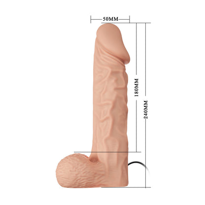 Baile Ultra Passionate Harness - Lifelike Skin Penis 9.4" Strap On Multi Speed Vibrator