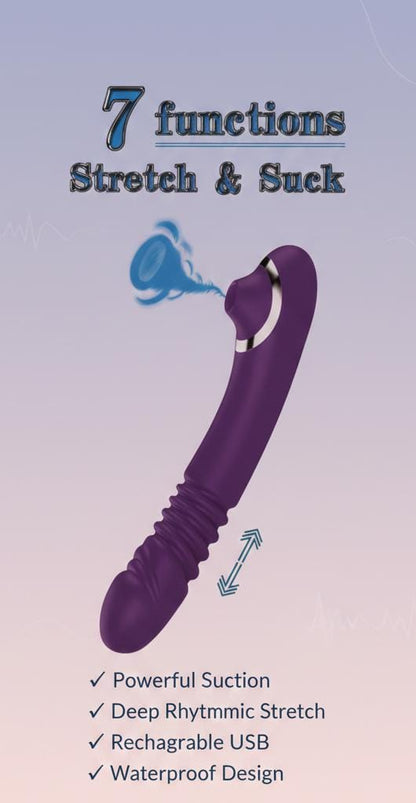 Thrusting & Sucking 7 Function Rechargeable Vibrator