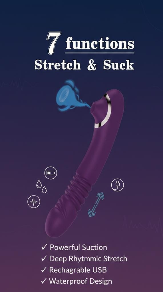 Thrusting & Sucking 7 Function Rechargeable Vibrator